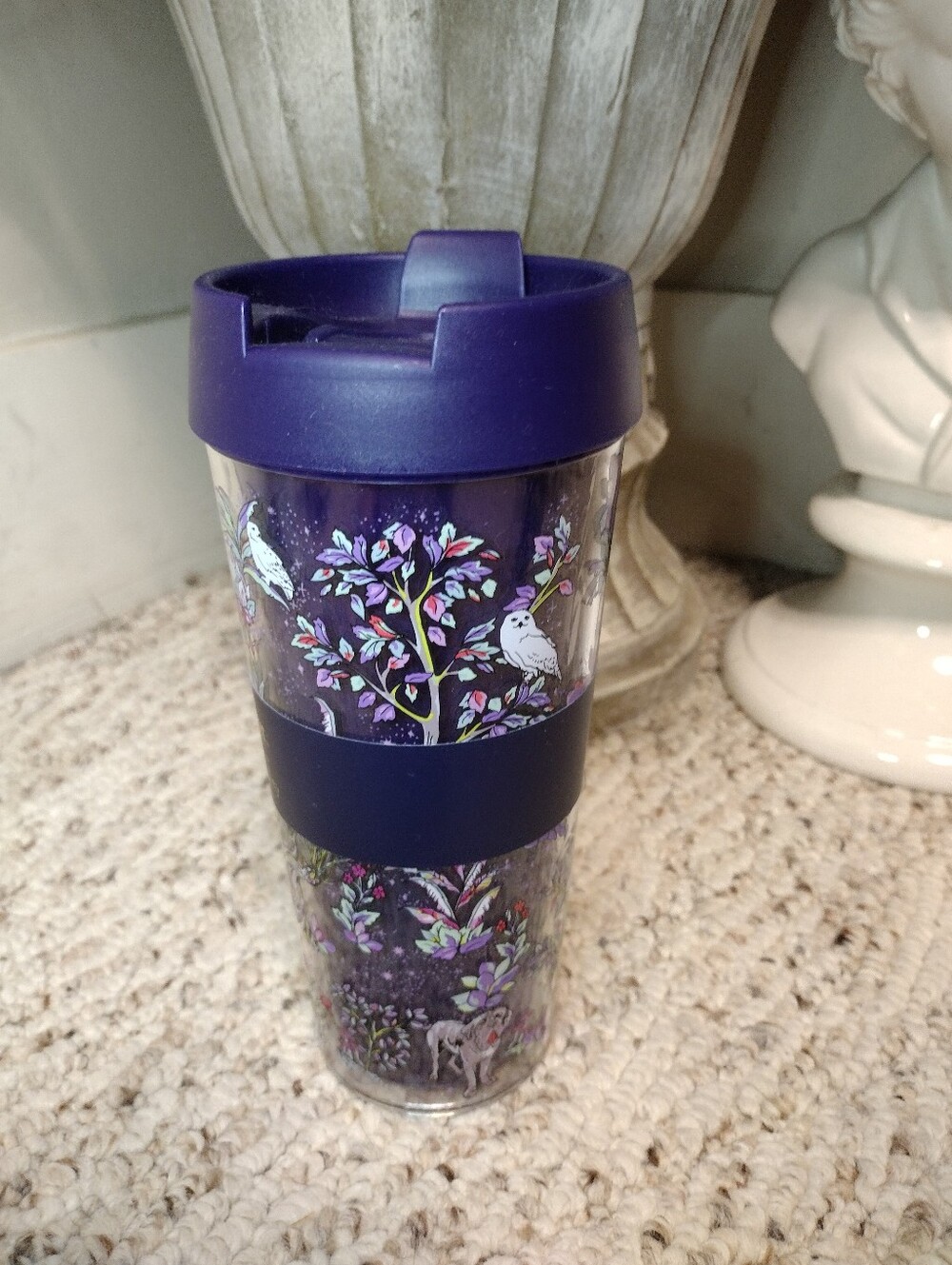Vera Bradley x Harry Potter "Forbidden Forest" Purple/Multi Plastic Travel Mug - Picture 2 of 8